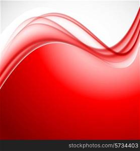 Abstract background in red color with wavy lines