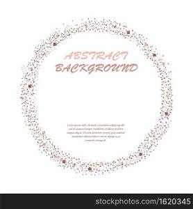 Abstract background in the form of a circle with square confetti for a greeting banner, postcard, poster, for creative design. Simple style.