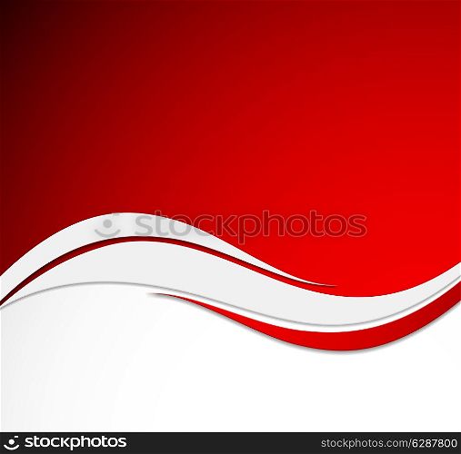 Abstract background in wavy style. Red vector illustration