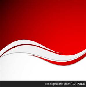 Abstract background in wavy style. Red vector illustration