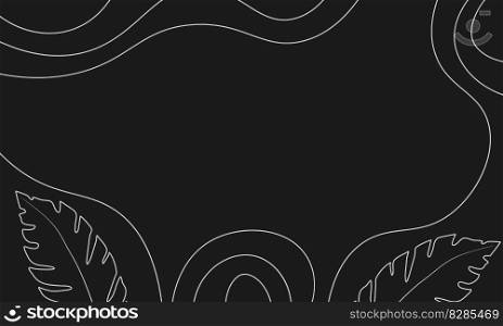 Abstract background. Line wave with palm leaves. Vector illustration.. Abstract background. Line wave with palm leaves.