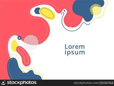 Abstract background liquid organic forms dynamic waves and circles, lines on white background. Vector illustration
