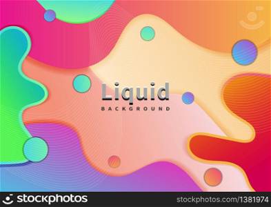 Abstract background liquid shape vibrant gradient color with geometric elements. Vector illustration