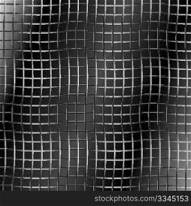 Abstract Background - Metallic Wire Grid on Black Background