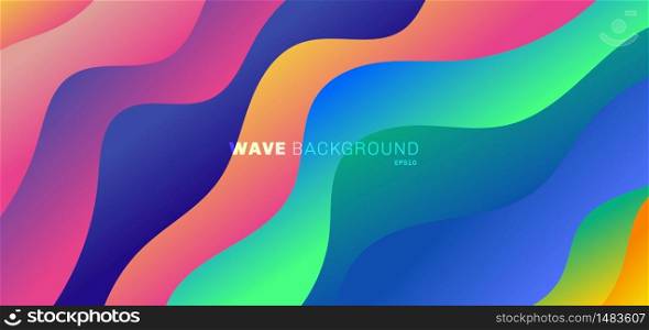 Abstract background modern vibrant gradient color wave shape pattern design. Vector illustration