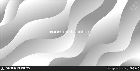 Abstract background modern white and gray gradient color wave shape pattern design. Vector illustration