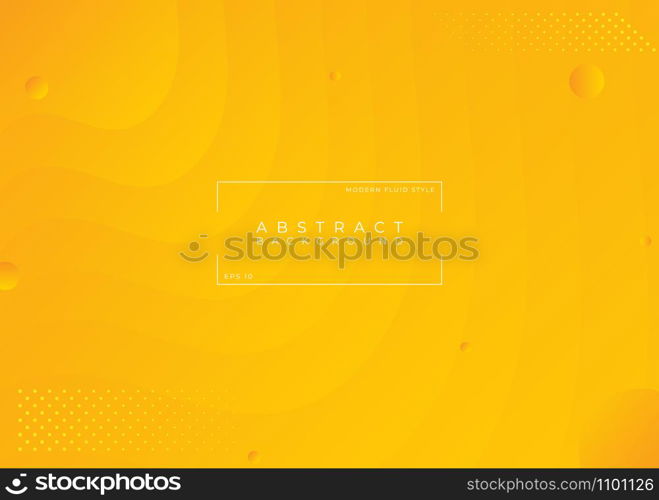 Abstract background modern yellow color style fluid layer flow art design backdrop circle shape. vector illustration