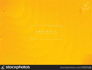 Abstract background modern yellow color style fluid layer flow art design backdrop circle shape. vector illustration