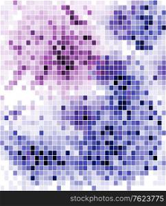 Abstract background mosaic pattern in shades of blue, purple and lilac with geometric squares arranged at random