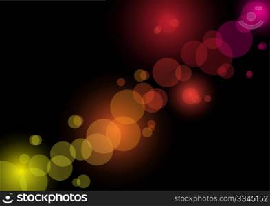 Abstract Background - Multicolor Blurry Circles on Black Background