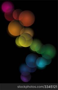 Abstract Background - Multicolor Bubbles on Black Background