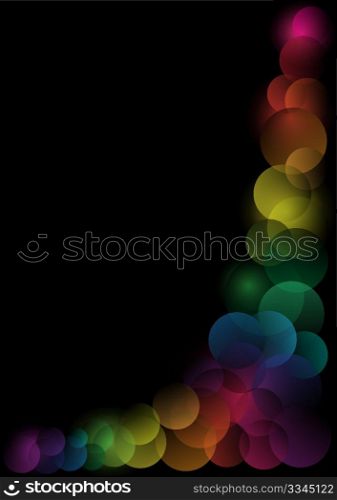 Abstract Background - Multicolor Circles on Black Background