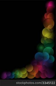 Abstract Background - Multicolor Circles on Black Background