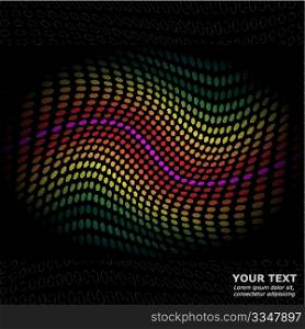 Abstract Background - Multicolor Dotted Lines on Black Background