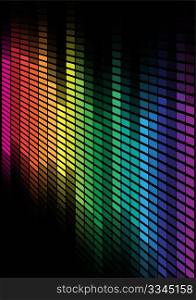 Abstract Background - Multicolor Equalizer on Black Background
