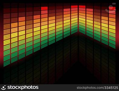 Abstract Background - Multicolor Graphic Equalizer on Black Background