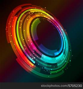 Abstract background of circular design with glowing lights