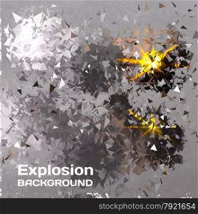 Abstract background of exploding balls polygonal