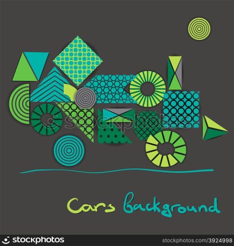 Abstract background of geometric shapes similar to green car