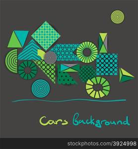 Abstract background of geometric shapes similar to green car