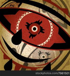Abstract background of national pattern in the form of the eye vintage style