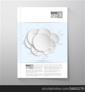 Abstract background of paper speech bubble with the social network. Brochure, flyer or booklet for business, template vector.