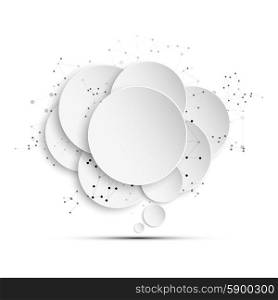 Abstract background of paper speech bubble with the social network in the form of molecules, business template vector.