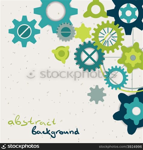 Abstract background of pastel green gears