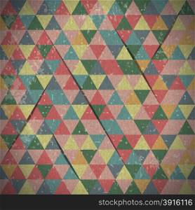 Abstract background of triangles in vintage style