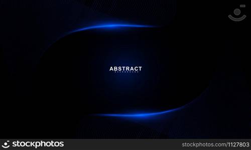 Abstract background of wavy and glowing blue lines. Vector technology digital design