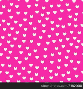 Abstract background of white hearts on a pink background. Vector illustration. Seamless pattern with hearts.