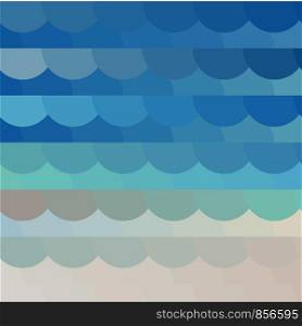 Abstract background on a sea theme with decorative waves in colors of sand and water. Vector illustration. Abstract background on a sea theme with decorative waves in colors of sand and water