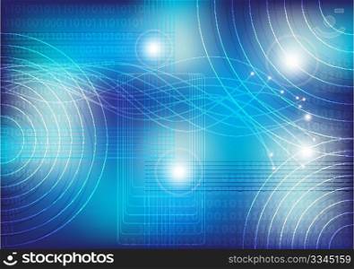 Abstract Background - Optical Fibers on Blue Background