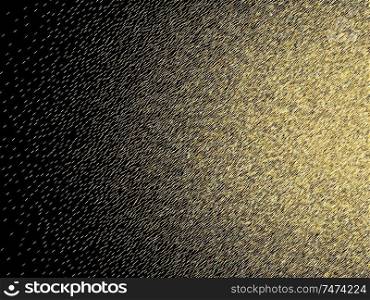 Abstract background, optical illusion of gradient effect. Stipple effect. Mosaic abstract composition. Rhythmic yellow tiles. Decorative shapes. Golden particles. Grain texture. abstract mosaic, vector