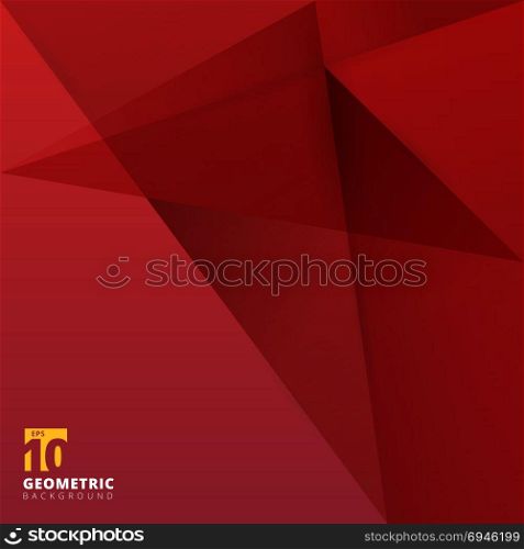 Abstract background. Origami and polygon geometric red color overlap paper layer with copy space for text and message artwork design