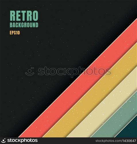 Abstract background pattern stripe diagonal vintage retro color style on black background with space for your text. Vector illustration