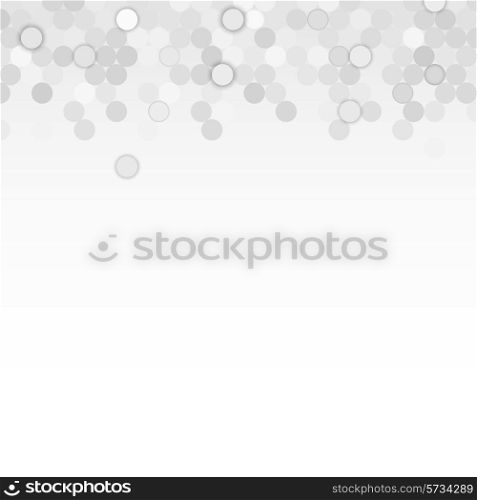 Abstract background pattern with down dots and circles in gray color