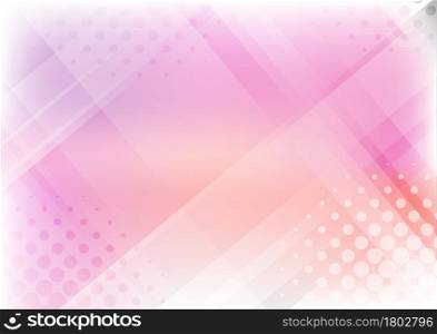 Abstract background pink and gray geometric shapes overlapping with halftone effect. Modern concept. Vector illustration
