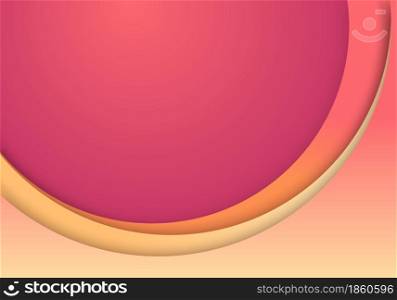 Abstract background pink layer circles curve paper cut style template. You can use for banner web, poster, wallpaper, cover design, leaflet, etc. Vector illustration