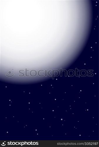 Abstract Background - Planet and Stars on Dark Blue Background