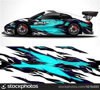 Abstract background racing sport car for wrap decal sticker design and vehicle livery