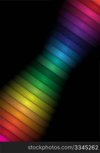 Abstract Background - Rays in Colors of Rainbow on Black Background