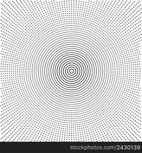 abstract background receding point on the circle vector rays for comic pop art design