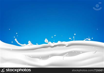Abstract background ripple milk on blue background, Vector illustration and design.