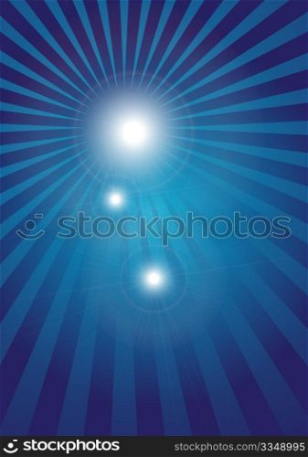Abstract Background - Summer Sky and Rays on Dark Blue Background