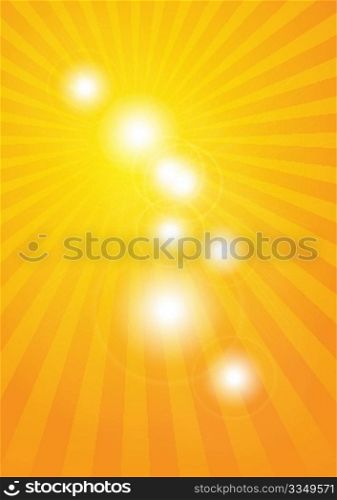 Abstract Background - Summer Sky and Yellow and Orange Rays