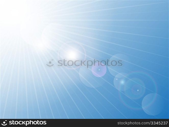 Abstract Background - Summer Sky with Blurred Sun Rays