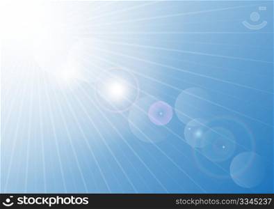 Abstract Background - Summer Sky with Blurred Sun Rays