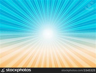 Abstract Background - Sun Rays, Sky and Beach