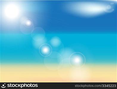 Abstract Background - Sunny Sky, Ocean and Beach / Bokeh